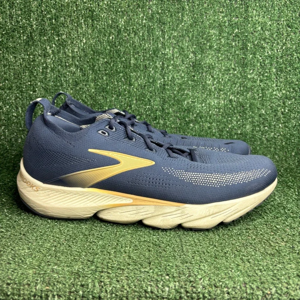 Brooks Glycerin Flex DNA Tuned Cushion Road Running Shoes Blue Gold Mens Size 14